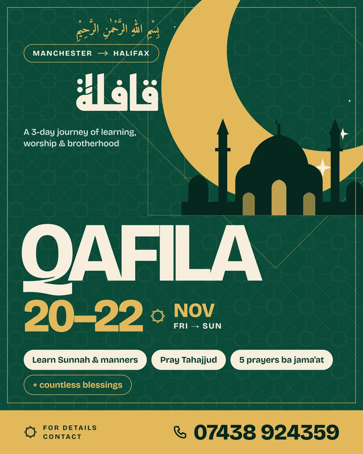 -Day Qafila Journey: Manchester to Halifax (20th–22nd November 2026)