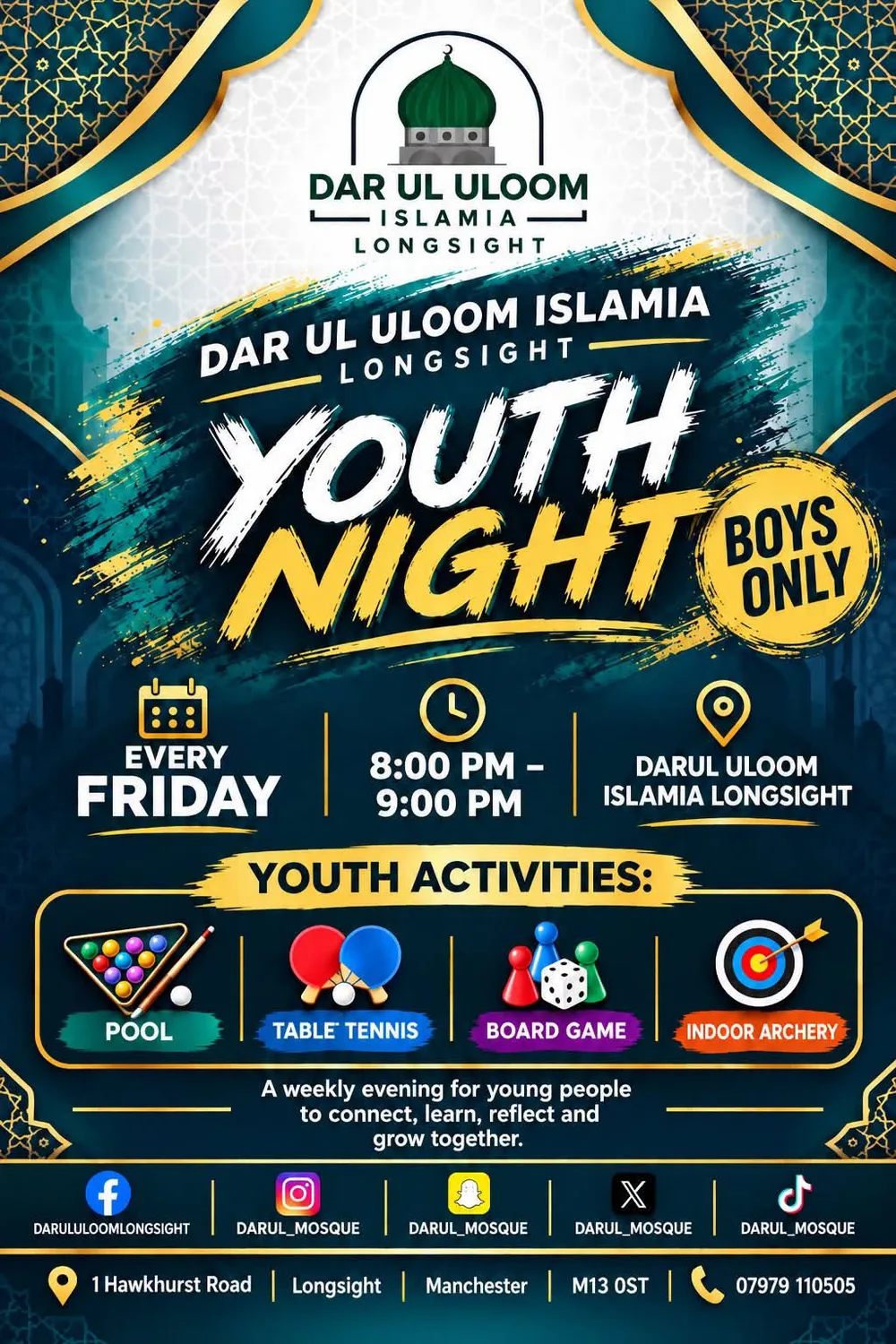 Friday Youth Night at Dar ul Uloom Islamia Longsight